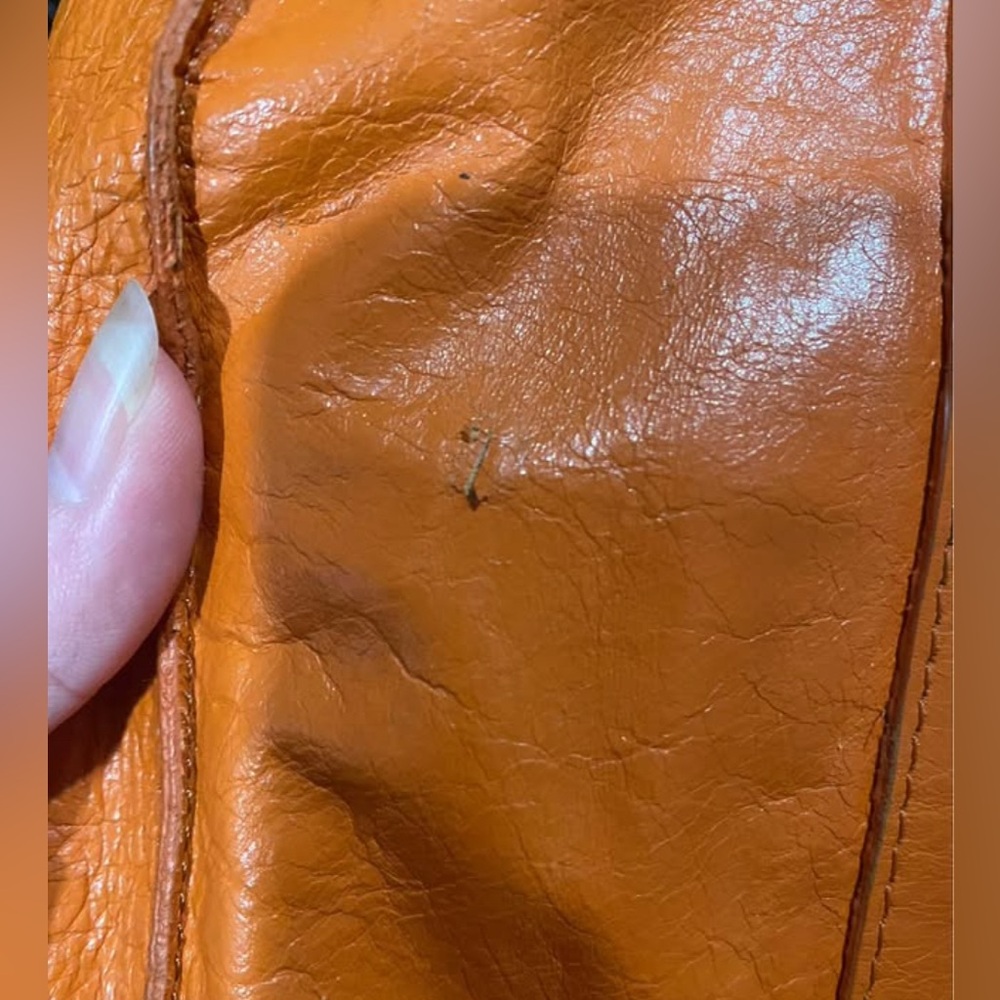 Orange Leather Tote Bag - Latico - Picture 6 of 8